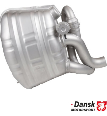 Exhaust set rear, Sport, OE style, with adjustable sound valves. Made of glass bead blasted stainless steel
