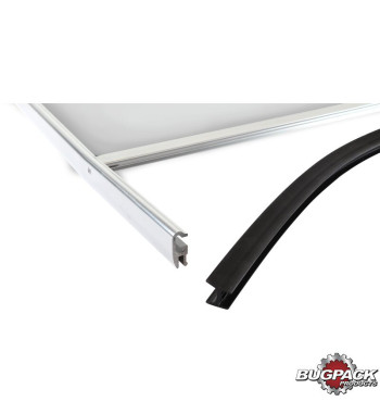 przedniaa szyba Dune Buggy z polerowaną i anodowaną aluminiową ramą. Z 16-calowym szkłem i ramą 42 1/4"
