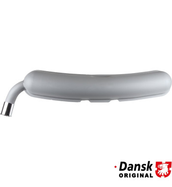Exhaust rear, with one Ø60 mm tail pipe and chrome tip. Made of steel with grey heat resistant paint. With TÜV/EEC approval