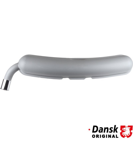 Exhaust rear, with one Ø60 mm tail pipe and chrome tip. Made of steel with grey heat resistant paint. With TÜV/EEC approval