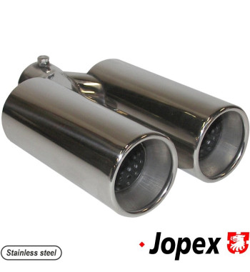 Exhaust tip, dual, Sport, Ø 42 mm inside. Made of polished stainless steel