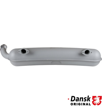 Exhaust rear, with one Ø60 mm tail pipe and chrome tip. Made of steel with grey heat resistant paint. With TÜV/EEC approval