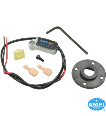 Electronic ignition set, Compufire. Replaces 009 distributor ignition points and condenser. Dust and water resistant