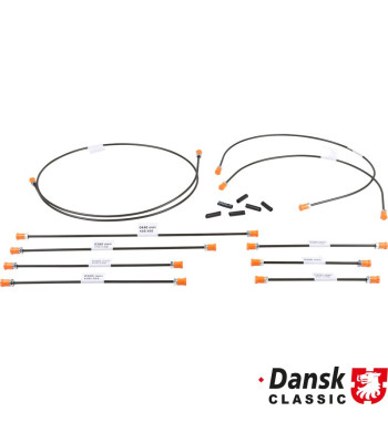 Brake line kit, 2 circuit brake system (not for models with brake booster). With 10 lines for 1 vehicle