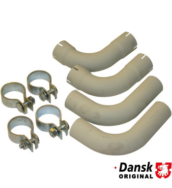 Tail pipe set with clamps (complete set not available from Porsche). Made of steel with grey paint