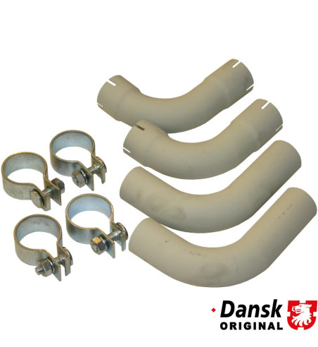 Tail pipe set with clamps (complete set not available from Porsche). Made of steel with grey paint