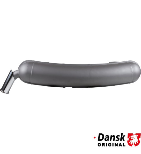 Exhaust rear, with one Ø57 mm tail pipe and chrome tip. Made of steel with heat resistant grey paint