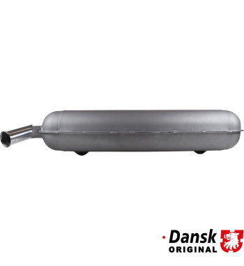 Exhaust rear, with one Ø57 mm tail pipe and chrome tip. Made of steel with heat resistant grey paint