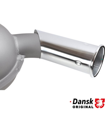 Exhaust rear, with one Ø57 mm tail pipe and chrome tip. Made of steel with heat resistant grey paint