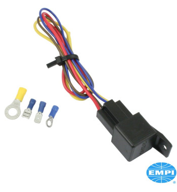 Hard-start relay, 12 Volt. Allows increased power to the starter by momentarily by-passing the ignition switch