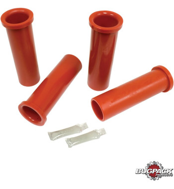 Bushing set for front axle beam, outer diameter 53 mm, inner diameter 43 mm, urethane, for standard beam, red, 4 pieces, Bugpack