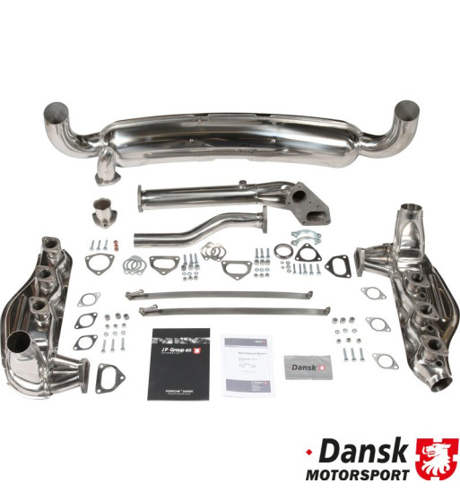 Exhaust set, with two Ø84 mm tail pipes. Made of polished stainless steel. Including heat exchangers