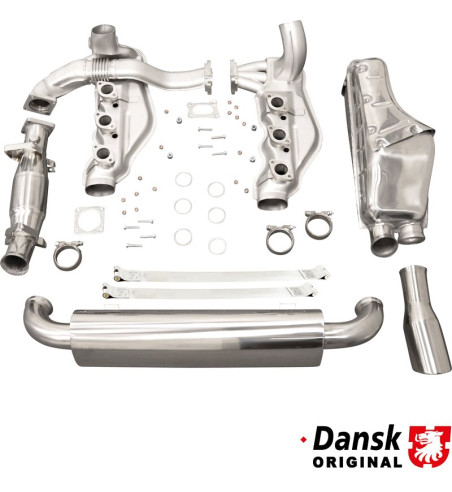 Exhaust set, with one Ø100 mm tail pipe. Made of stainless steel. With TÜV on exhaust but not on catalytic converter