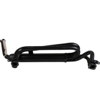 Exhaust rear, Sport, with one tail pipe. Made of steel with black paint, tail pipe of chromed steel