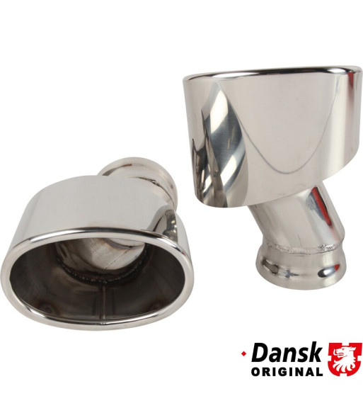 Tail pipe set, left/right. To be mounted on the original exhaust. Made of polished stainless steel Tail pipe set, left/right. To be mounted on the original exhaust. Made of polished stainless steel