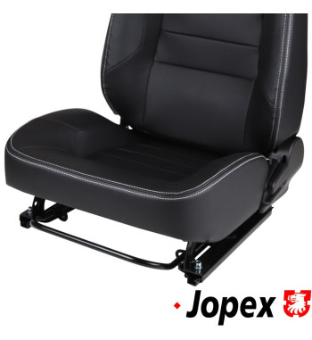 Sports seat set with seat rails, black, drivers and passengers side. For universal installation