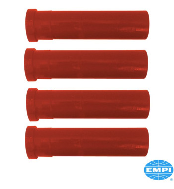 Bushing set for front axle beam, inner and outer, urethane, for link pin with needle bearings, red, 4 pieces