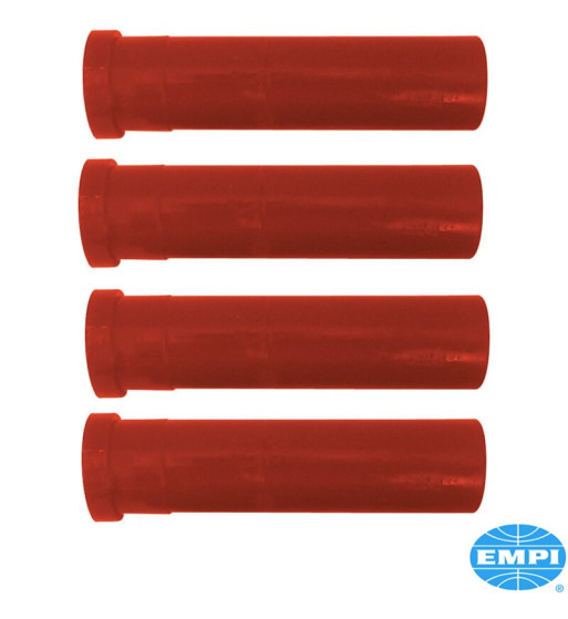 Bushing set for front axle beam, inner and outer, urethane, for link pin with needle bearings, red, 4 pieces