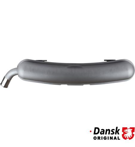 Exhaust rear, with one Ø60 mm tail pipe and chrome tip. Made of steel with grey heat resistant paint. With TÜV/EEC approval