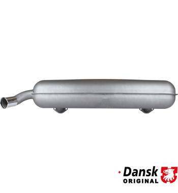 Exhaust rear, with one Ø60 mm tail pipe and chrome tip. Made of steel with grey heat resistant paint. With TÜV/EEC approval