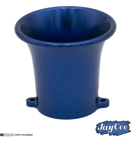 Velocity stack, Billet style aluminium, blue anodized, 3 1/4. Fits Weber IDA and Empi EPC carburettors