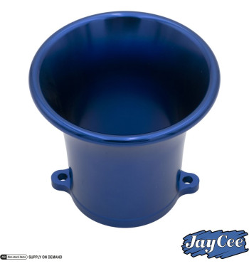 Velocity stack, Billet style aluminium, blue anodized, 3 1/4. Fits Weber IDA and Empi EPC carburettors