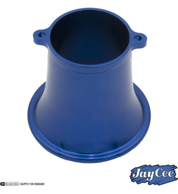 Velocity stack, Billet style aluminium, blue anodized, 3 1/4. Fits Weber IDA and Empi EPC carburettors