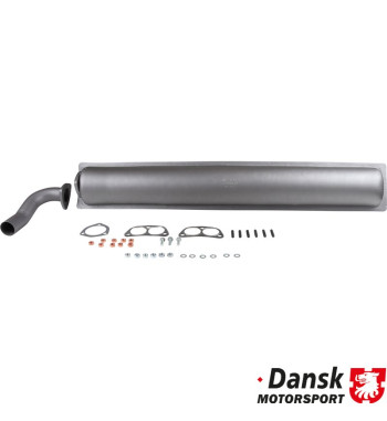 Exhaust set rear, Sport, with one Ø45 mm tail pipe and mounting kit. Made of black painted steel
