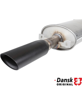 Exhaust rear, Sport, with one oval 93x70 mm tail pipe. Made of stainless steel, tail pipe black matt painted. With TÜV/EEC appro