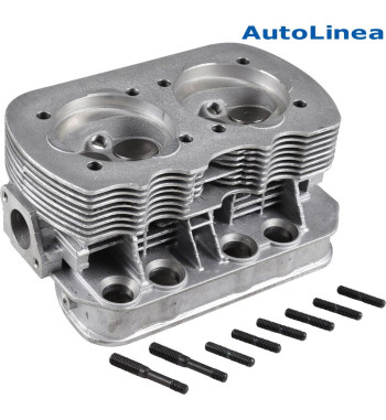 Cylinder head, 040, new, dual port, complete with valves. Inlet valves 35.5x8 mm and exhaust valves 32x8 mm. Spark plug M14x1,25