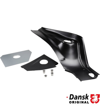 Repair piece kit for wheel housing rear, right. For models with front mounted oil cooler. For other models modifications are nee