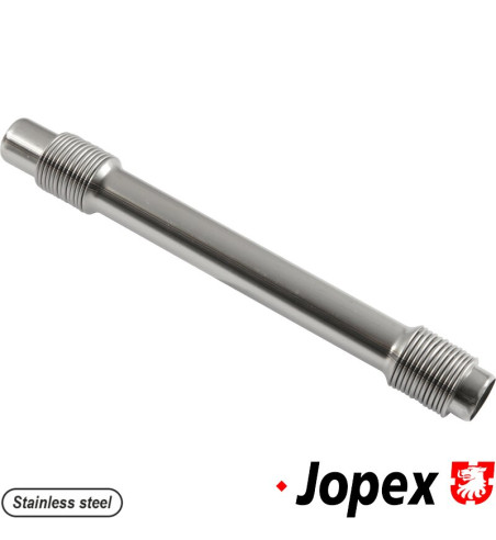 Push rod tube without seals, 220 mm. Made of stainless steel. Windage style that extend further into the case to prevent oil fro