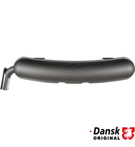 Exhaust rear, with one Ø57 mm tail pipe and chrome tip. Made of stainless steel with grey heat resistant paint. With TÜV/EEC app