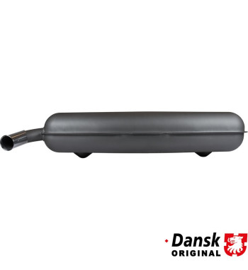 Exhaust rear, with one Ø57 mm tail pipe and chrome tip. Made of stainless steel with grey heat resistant paint. With TÜV/EEC app