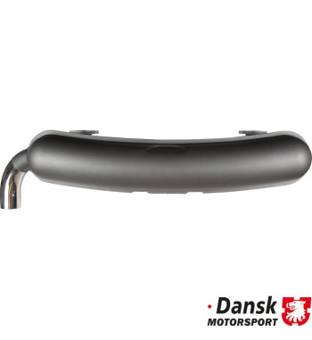 Exhaust rear, Sport, with one Ø70 mm tail pipe. Made of steel with grey heat resistant paint, tail pipe of polished stainless st