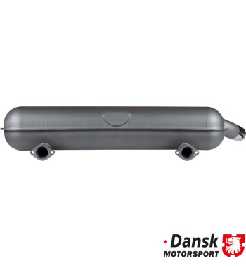 Exhaust rear, Sport, with one Ø70 mm tail pipe. Made of steel with grey heat resistant paint, tail pipe of polished stainless st