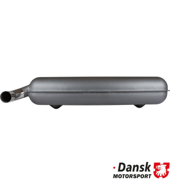 Exhaust rear, Sport, with one Ø70 mm tail pipe. Made of steel with grey heat resistant paint, tail pipe of polished stainless st