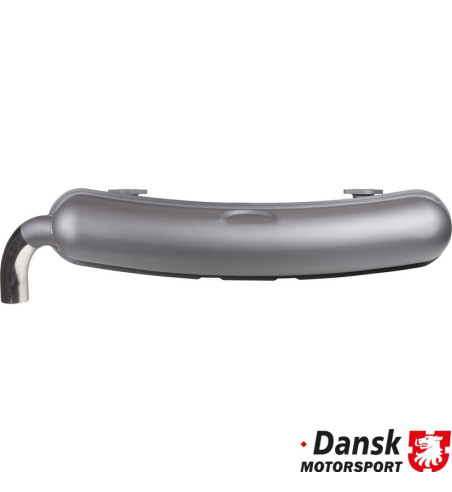 Exhaust rear, Sport, with one Ø70 mm tail pipe. Made of steel with grey heat resistant paint, tail pipe of polished stainless st