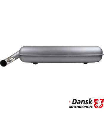 Exhaust rear, Sport, with one Ø70 mm tail pipe. Made of steel with grey heat resistant paint, tail pipe of polished stainless st