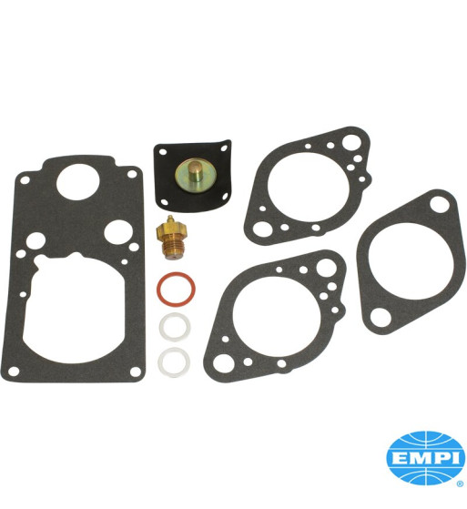 Repair kit for carburettor. For EMPI 40K/Brosol/Kadron/Solex 40/44. Includes accelerator pump diaphragm, needle/seat
and all ne Repair kit for carburettor. For EMPI 40K/Brosol/Kadron/Solex 40/44. Includes accelerator pump diaphragm, needle/seat
and all ne