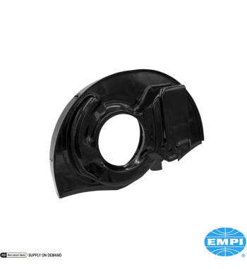 Fan shroud without air ducts and with Doghoue, 9 internal air directional baffles, 36 HP style. Made of steel with black powder 