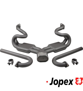 Manifold sports exhaust, Sebring style, with 2 silencers and J-tubes replacing the heat exchangers, inlet pipes Ø38x1,5 mm, outl