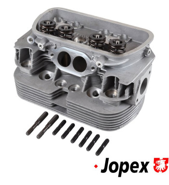 Cylinder head, 040, new, dual port, complete with stainless steel valves. Inlet valves 35.5x8 mm and exhaust valves 32x8 mm. Spa