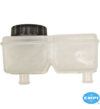 Brake fluid reservoir including black cap. Alternative to the original. For models with dual circuit brake system, without brake