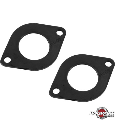 Gasket set for carburettor base, soft, black, 2 pieces, Bugpack. Fits 40 IDF Weber, Empi 40 HPMX and Empi D series, inner diamet