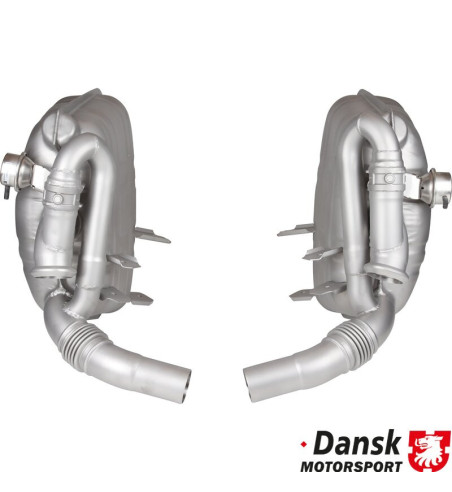 Exhaust set rear, Sport, Super Sound with adjustable sound valves. Made of glass bead blasted stainless steel. With TÜV/EEC appr