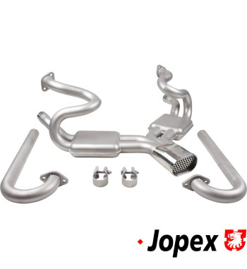 Manifold sports exhaust, Sebring style, with 2 silencers and J-tubes replacing the heat exchangers, inlet pipes Ø38x1,5 mm, outl