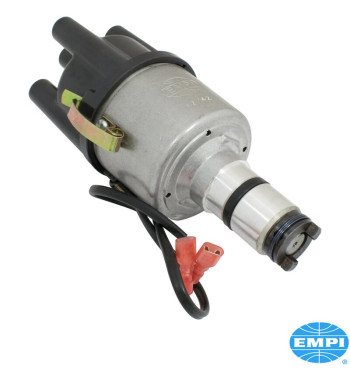 Distributor with electronic ignition, centrifugal advance. Eliminates ignition points and condenser. Must use a coil with an int
