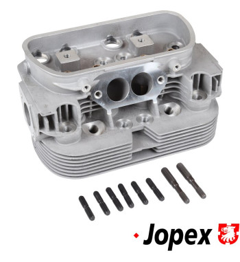 Cylinder head, 040, new, dual port, without valves. For inlet valves 35.5x8 mm and exhaust valves 32x8 mm. Spark plug M14x1.25x1