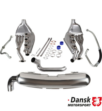 Exhaust set, Sport, with one Ø84 mm tail pipe, heat exchangers and pipe set for 3.2L. OEM style with no modifications in engine 